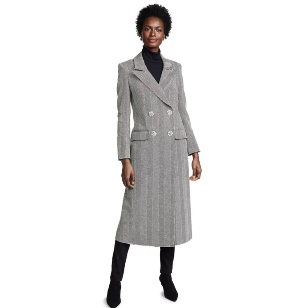 Veronica Beard Herringbone Long “Kelby” Coat EUC/Like New sz 8